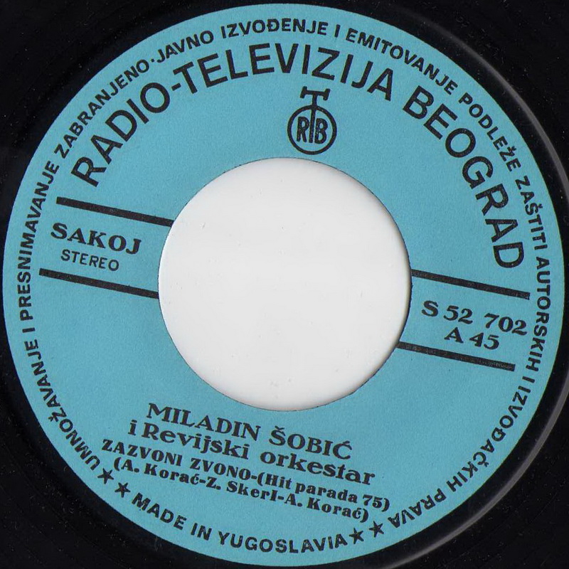 Miladin Sobic 1975 Zazvoni zvono vinil 1